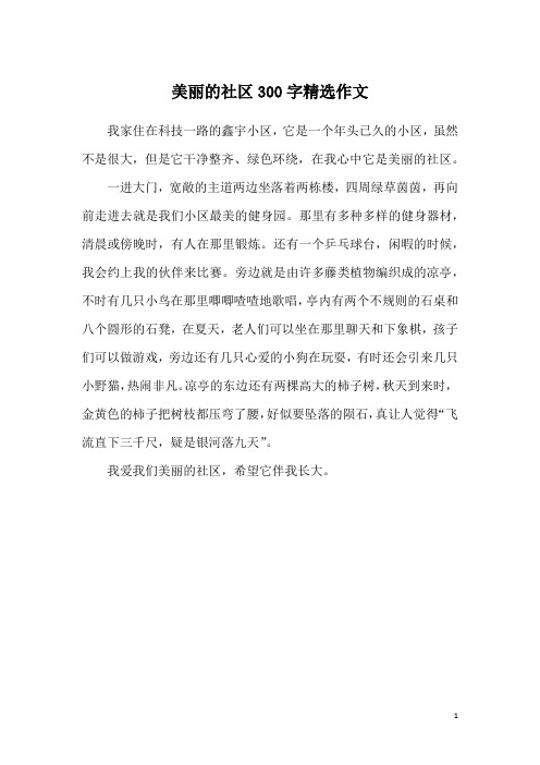 美丽的社区300字精选作文