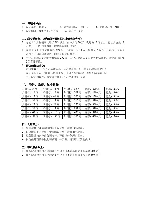 设计部提成方案