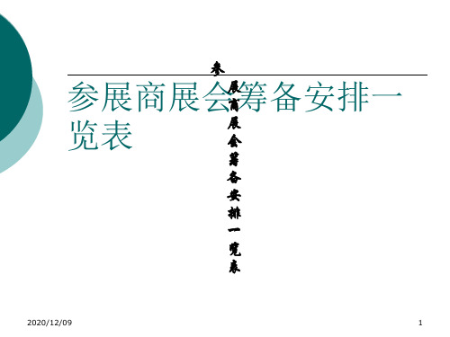 参展商展会筹备安排一览表PPT教学课件
