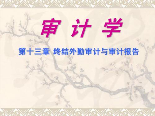 13第十三章 终结外勤审计与审计报告