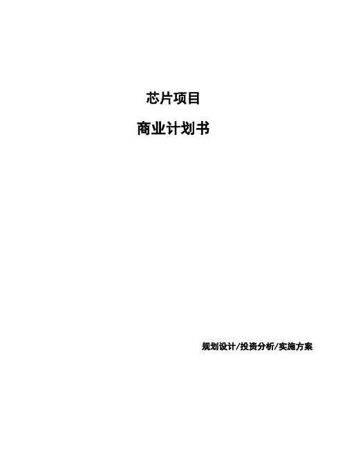芯片项目商业计划书