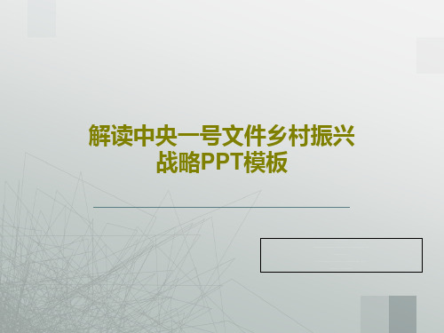 解读中央一号文件乡村振兴战略PPT模板28页PPT