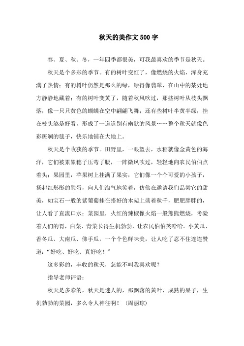 秋天的美作文500字精选