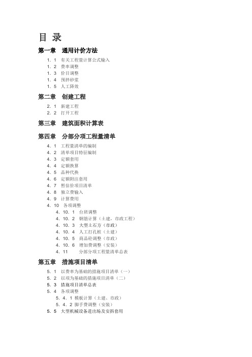 清单2009说明书