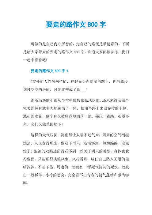要走的路作文800字