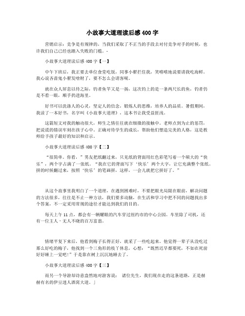 小故事大道理读后感400字