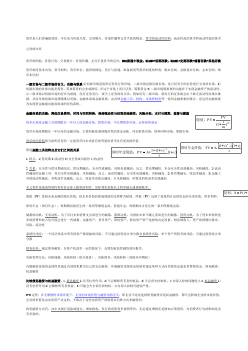 金融学原理重点总结彭兴韵