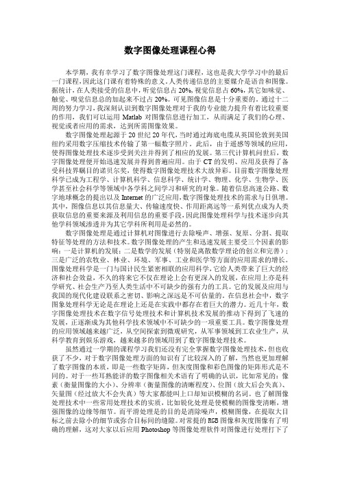 数字图像处理课程心得