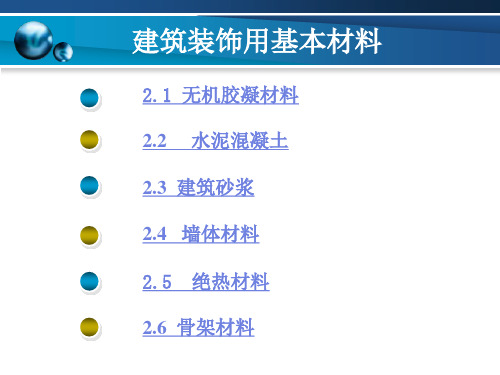 建筑装饰用基本材料