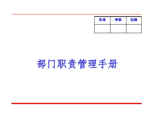 某公司部门职责管理手册(PPT 45页)