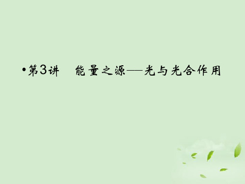 高考生物一轮复习资料 第三单元 第3讲能量之源课件 新人教版必修1 