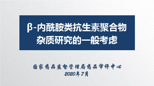 11.β-内酰胺类抗生素聚合物杂质研究的一般考虑