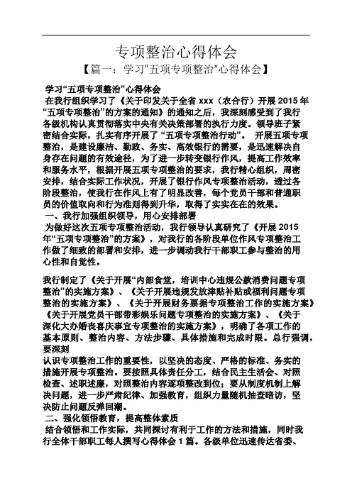专项整治心得体会