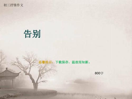 初三抒情作文《告别》800字(总10页PPT)