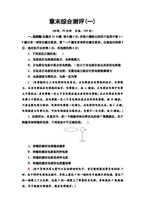 2019-2020人教版物理选修3-1 章末综合测评1
