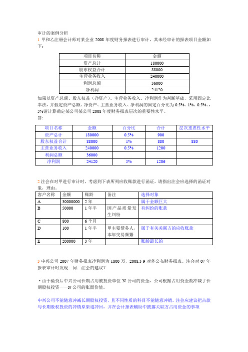 审计的案例分析