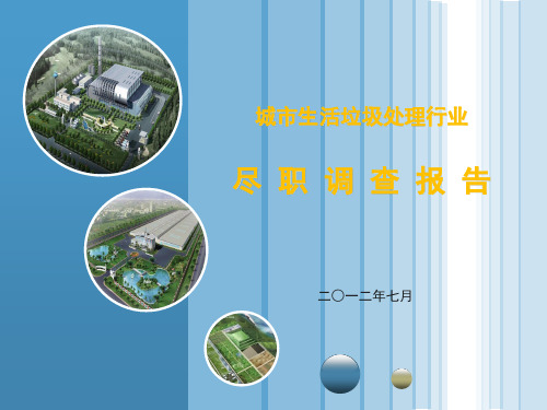 城市生活垃圾处理行业尽调报告