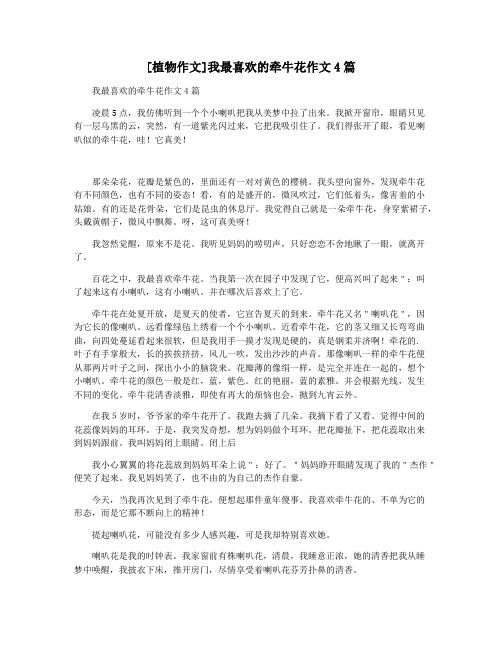 [植物作文]我最喜欢的牵牛花作文4篇