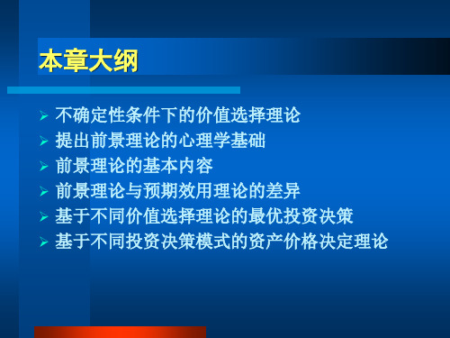 前景理论现代金融经济学陆家骝