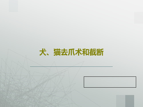 犬、猫去爪术和截断35页PPT
