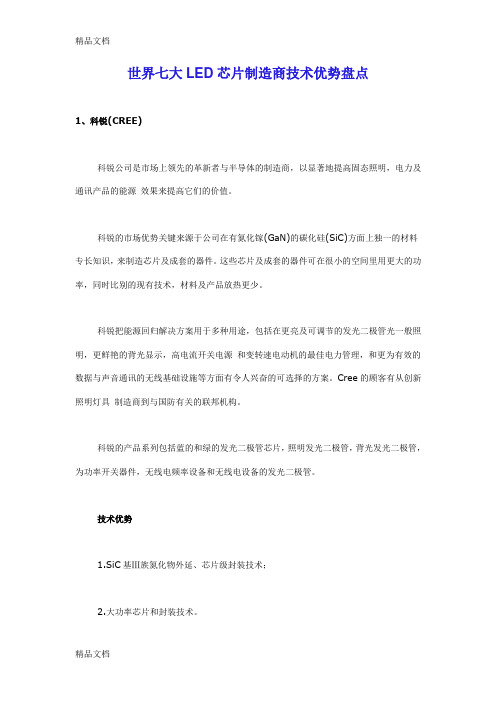 世界七大LED芯片制造商优势盘点教学内容