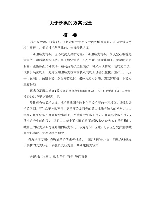 关于桥梁的方案比选