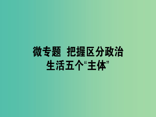 高考政治一轮复习第三单元发展社会主义民主政治微专题把握区分政治生活五个“主体”专项训练新人教版