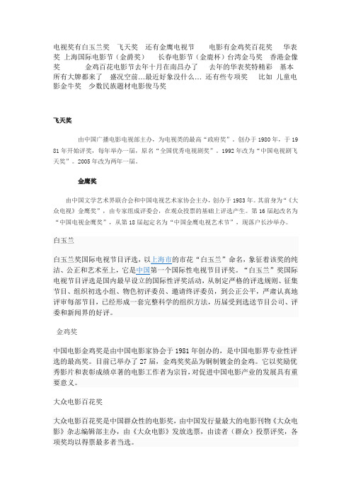 中国电视奖项