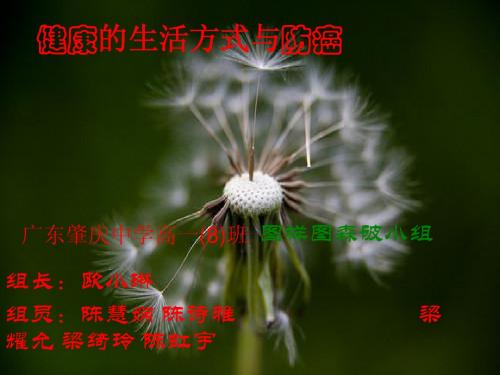 高中学生研究性学习成果展示(101)：健康的生活方式与防癌