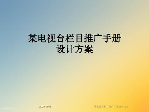 某电视台栏目推广手册设计方案