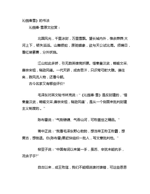 沁园春雪》的书法集合