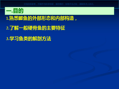 鲫鱼的外形和内脏解剖课件
