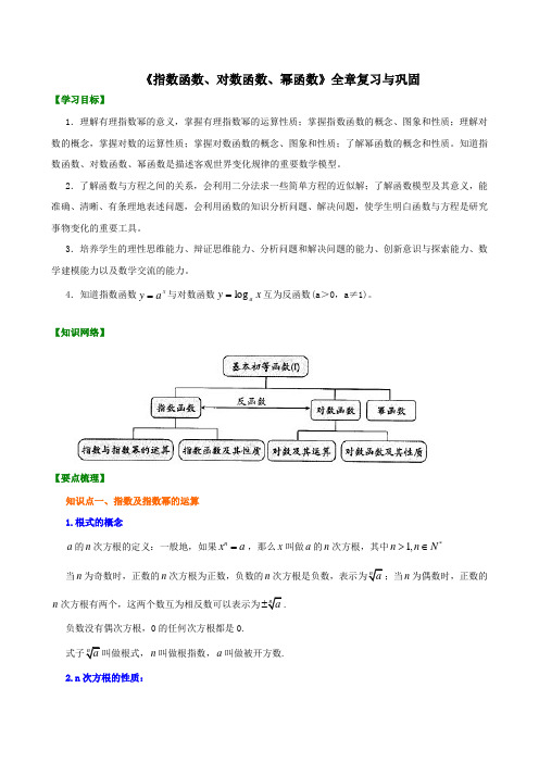 知识讲解_《指数函数、对数函数、幂函数》全章复习与巩固_提高