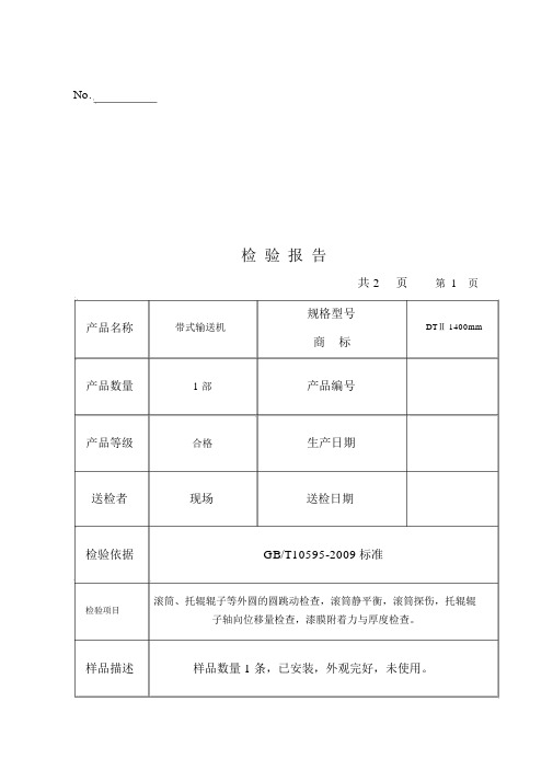 皮带输送机检验报告.docx
