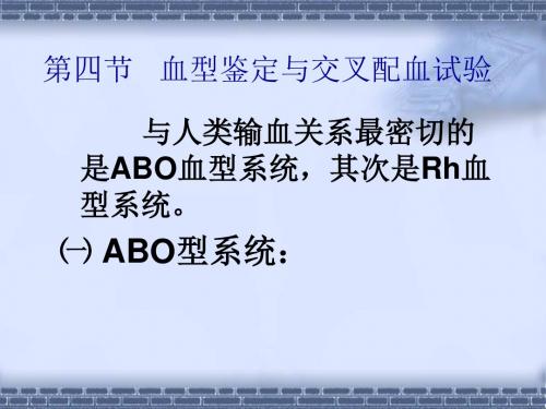 血型鉴定与交叉配血试验