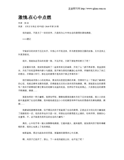 激情,在心中点燃