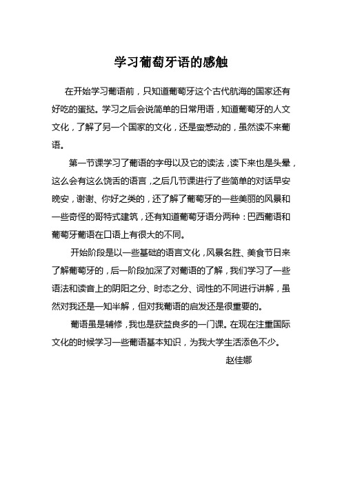 学习葡萄牙语有感