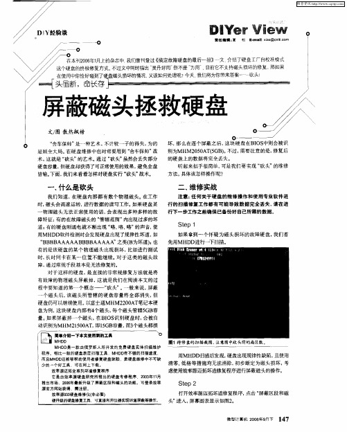 头虽断,命长存：屏蔽磁头拯救硬盘