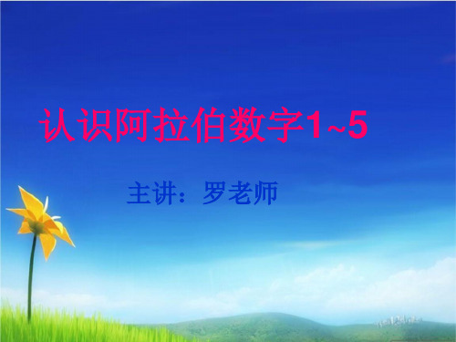 新版人教版数学一年级上册小学数学阿拉伯数字1~5课件 特制版