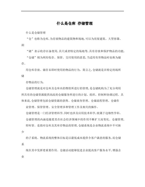 什么是仓库 存储管理