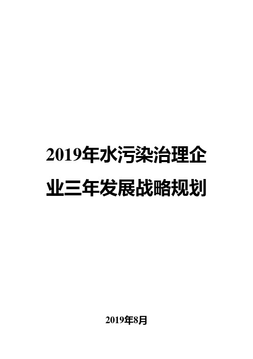 2019年水污染治理企业三年发展战略规划