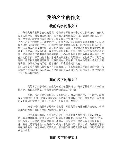 我的名字的作文