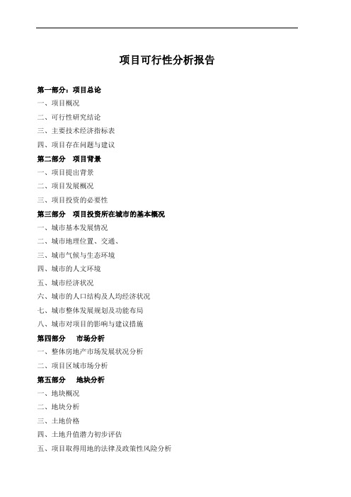 项目可行性分析报告(模板)