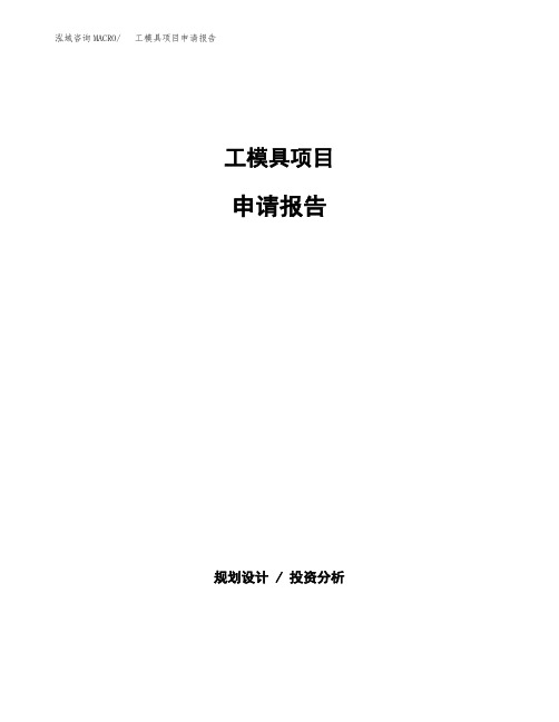 工模具项目申请报告范本参考(立项申请)