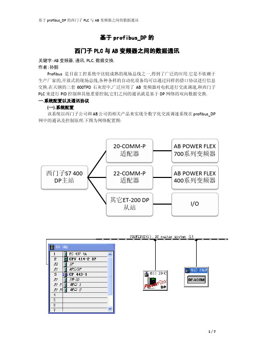 基于profibus_DP的西门子PLC和AB变频器之间的数据通讯