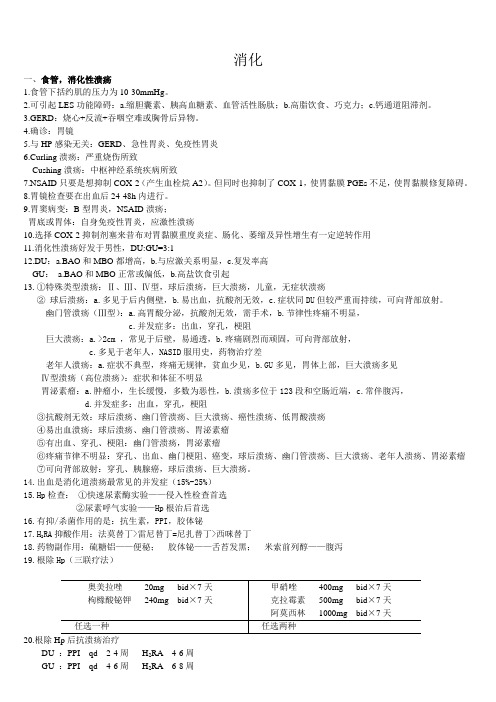 执业医师考试内科总结