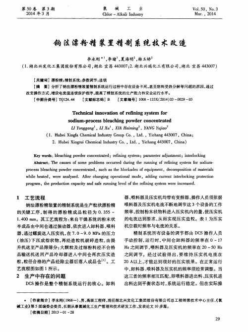 钠法漂粉精装置精制系统技术改造