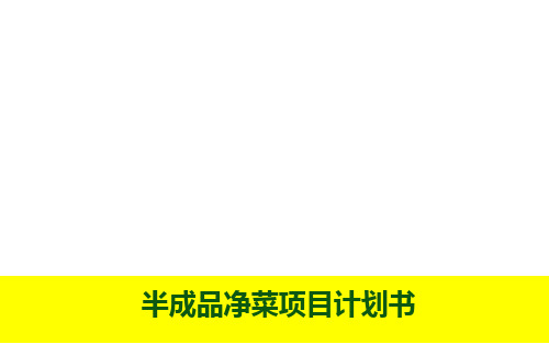 半成品净菜生鲜食材创业项目计划书PPT课件