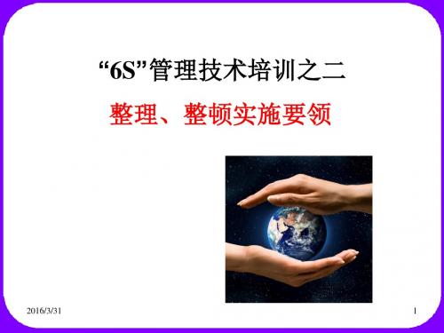 6S管理技术培训讲义之整理整顿实施要求
