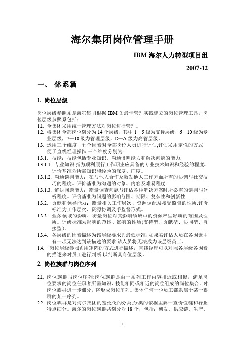 海尔集团岗位管理手册